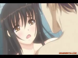 Japanese Anime mistress Gets Squeezing Her Tits And Finger