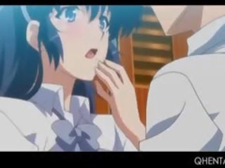 Brunette Hentai College seductress Cunt Licked And Fucked Upskirt