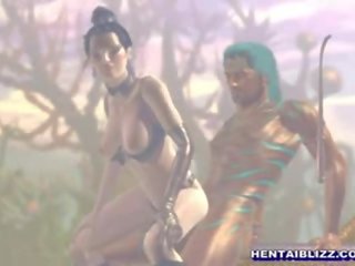 3D cartoon girl magnificent sucking and riding a stiff bigcock