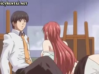 Anime si rambut merah dengan besar-besaran payu dara