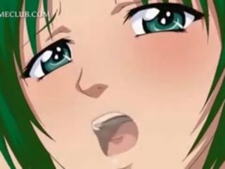 Busty Anime Teeny Rubs Her Snatch While Sucking phallus