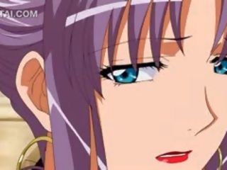Grand výstřik v detail s prsatá anime hottie