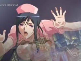 Attractive anime nxënëse duke e lagur kuçkë rubbed nga të saj prapa