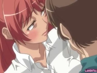 Huge Titted Hentai Redhead Gets Her Wet Pussy Pumped Deep