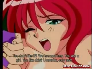 Ruda hentai ninja dostaje squeezed jej cycki przez getto anime