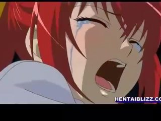 Redhead hentai young female gets drilled by tentacles