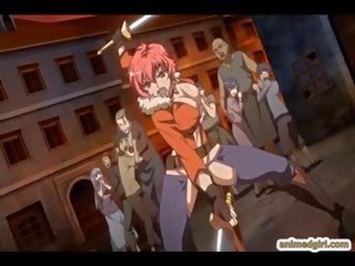Zniewolenie anime z bigboobs brutalnie grupowe przez bandits