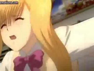 Deity anime blondine doen deepthroath