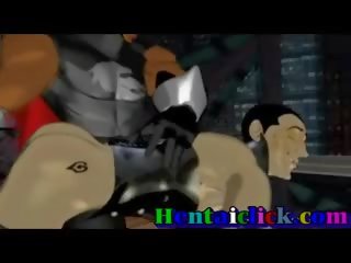 Muscular Hentai Gay Group sex film clip Gangbanged Orgy