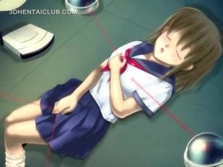 Anime deity v školské uniforma masturbovanie pička