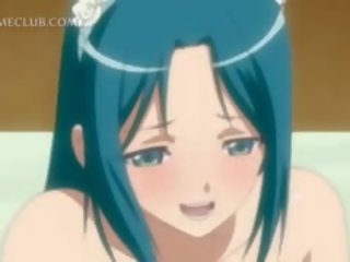 Tit gnidd 3d anime jente suging manhood i nærbilde