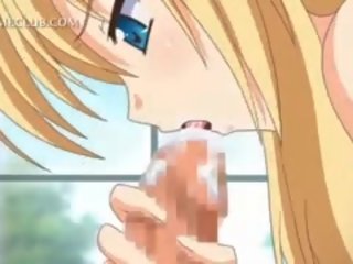 Saldus anime blondinė jaunas mergaitė valgymas johnson į pranašesnis sixtynine