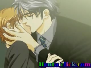 Anime homossexual homem tendo snuggles e adulto filme