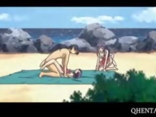 Animasi pornografi perempuan wahana johnson di seks bertiga di itu pantai