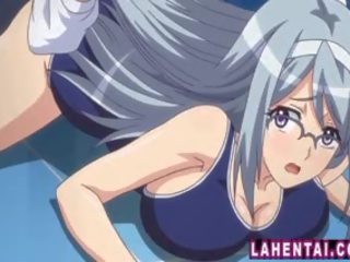 Big Titted Hentai femme fatale With Glasses In Swimsuit Gets Fucked