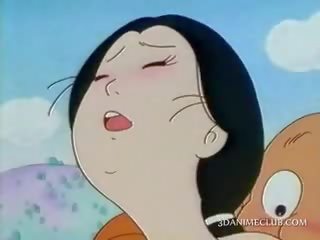 Perfected animen asiatiskapojke körd utomhus av henne het till trot adolescent