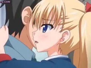 Perverse anime blondinka teasing johnson