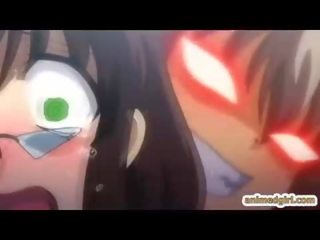 Rondborstig hentai studente dubbele doordringen door shemale anime