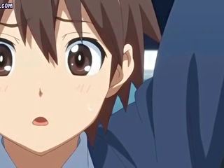Rotschopf anime saugt zwei schwer dongs