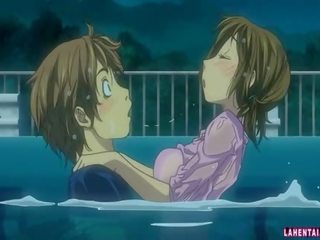 Hentai beauty Making Out In The Pool And Gets Fucked
