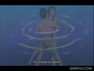 Animasi pornografi stunner di besar tetek mendapat alat kelamin wanita kacau anjing kecil oleh itu kolam renang