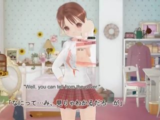 Uskyldig anime sweetie viser undies opp skjørtet