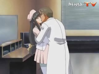 Surgeon is kissing his nurse