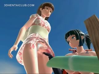 Hentai anime slurps viņai twat juices masturbācija