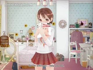 Innocent anime sweetie showing undies upskirt