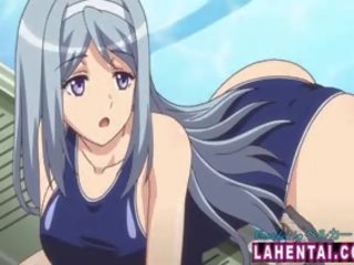 Grande titted hentai chicas en swimsuits