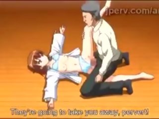 Mladý anime mladý žena stráca ju virginity s špinavý starý