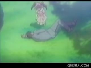 Hentai nastolatka deity cipka przybity z jej młody kobieta strapon