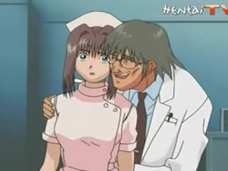 Affascinante manga infermiera prende scopata