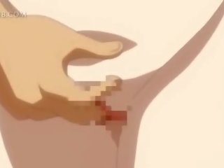 Mempesona animasi pornografi rambut coklat alat kelamin wanita kacau di merapatkan