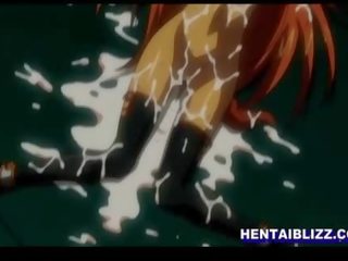 Redhead hentai bigtits brutally fucked in the dungeon