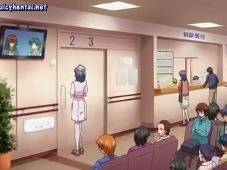 Krūtainas anime medmāsa laiza liels loceklis
