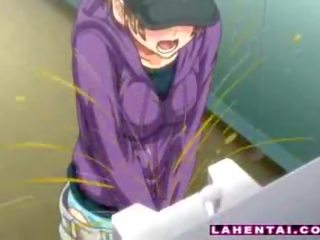 Manga κορίτσι του σχολείου επί ο τουαλέτα