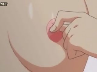 Redhead Anime Gets Nipples Rubbed