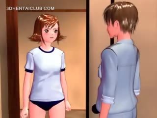 Bonded аніме гімнаст submitted для сексуальний дразнением