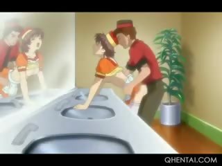 Hentai maids sự thất vọng slick twats và nhận ass đập tan