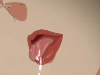 Oskyldig animen adolescent fucks stor johnson mellan tuttarna och fitta läppar