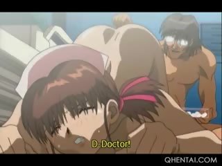 Hentai Nurse Practicing Giving Birth With Eggs In Her Wet