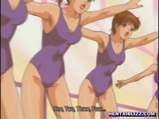 Traje de baño japonesa hentai yo masturbándose en la nadando p