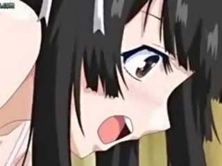 Busty Anime Brunette Masturbating
