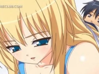 Saldus anime blondinė mergina valgymas manhood į marvellous sixtynine