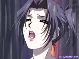 Anime milf hottie gets a cock in her asshole