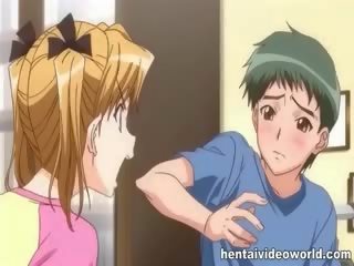 Dospívající mladý paní v kalhoty prsty anime kočička