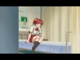 Hentai school- meesteres kut genageld in slaapzaal kamer